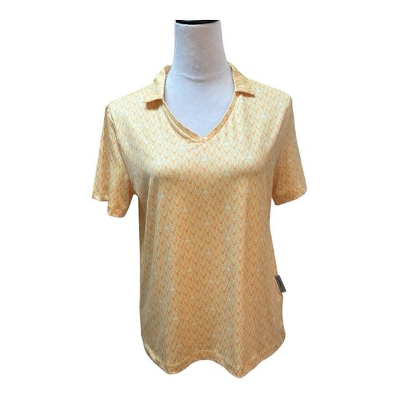 Foray Golf Trophy Collection Yellow Collared Activewear Short Sleeve Shirt Sz M - Picture 1 of 8